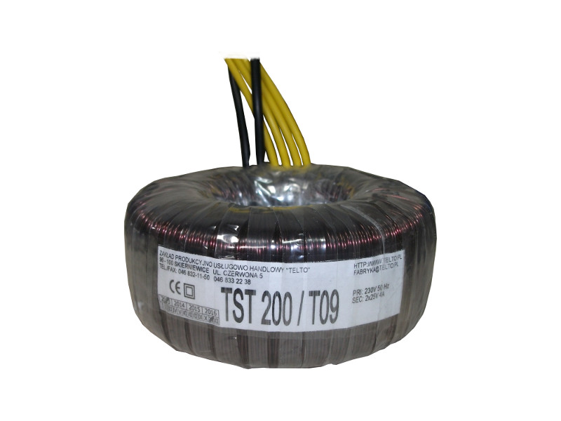 Transformator toroidalny sieciowy TST  200/T009 230/2x25V 4A