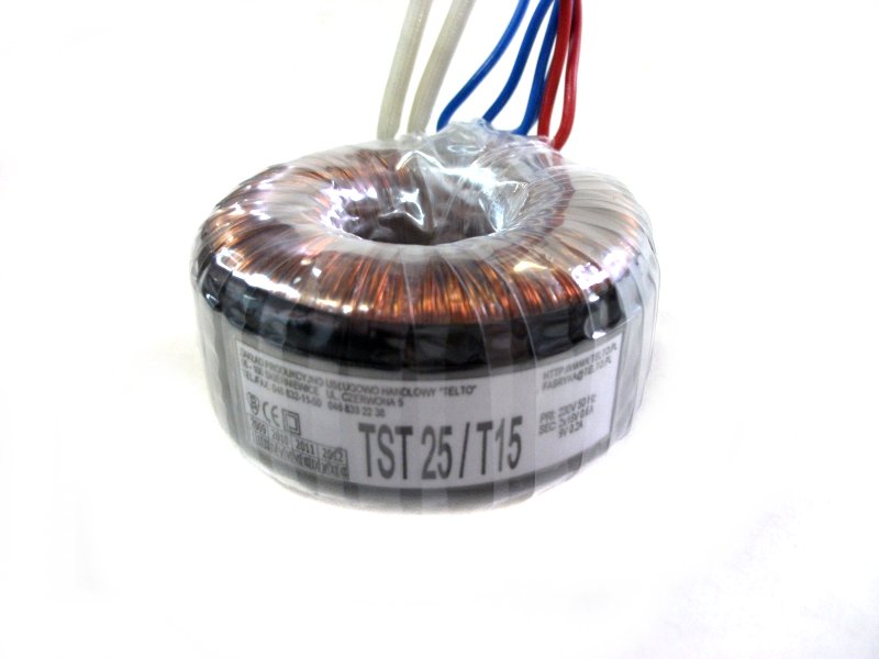 Transformator toroidalny sieciowy TST   25/T15 230/2x16V 0.6A,9V